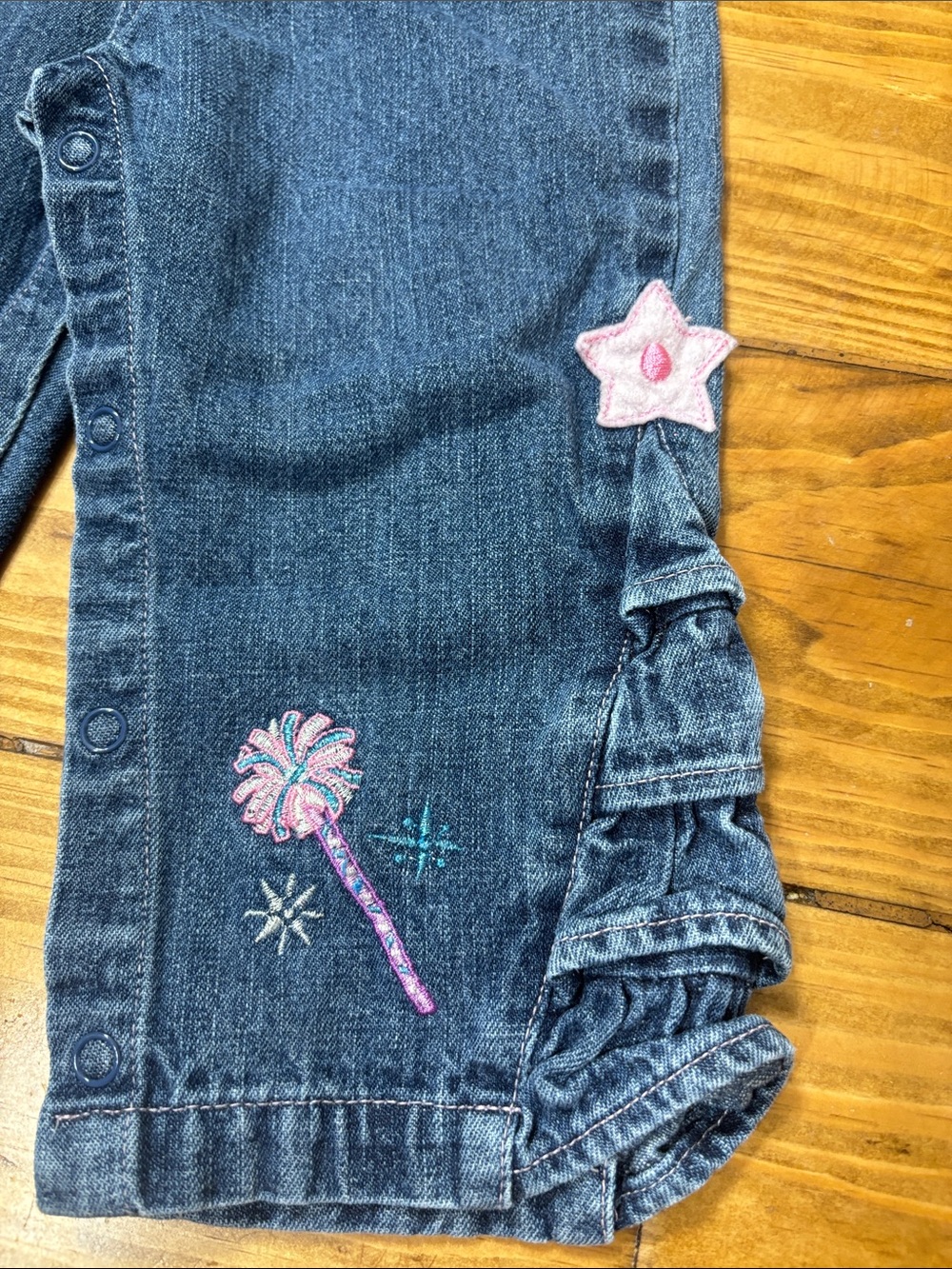 Vintage Sesame Street Abby Cadabby Denim Overalls Size 24 Months - Picture 4 of 6